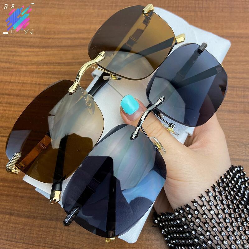 Kính râm lái xe vuông không khung - Chống tia cực tím chống chói cho nam nữ ngoài trời