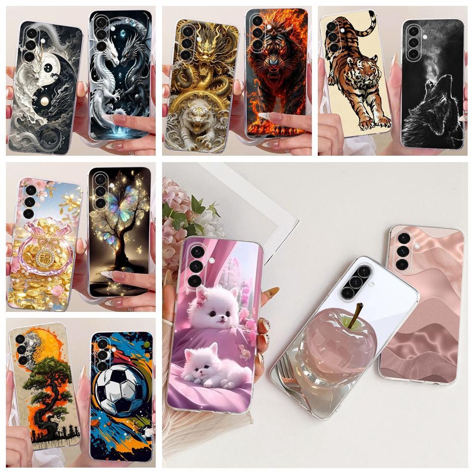 Dành Cho Samsung Galaxy Galaxy A06 A16 A36 4G 5G Ốp lưng Rồng Trung Quốc Mèo Dễ Thương Họa Tiết Hoạt Hình Vỏ Mềm Trong Suốt Silicon