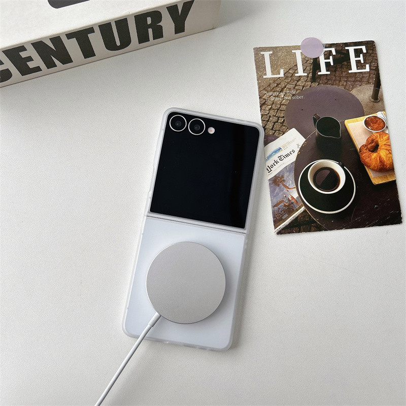 Ốp từ tính mờ mờ mỏng cho Samsung Galaxy Z Flip 7 Z Flip 6 Z Flip 5 Z Flip 4 Z Flip 3 Ốp điện thoại Acrylic cứng Flip7 Flip6