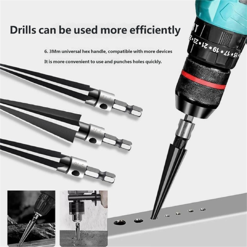 COO Metal Manual Hole Expander Reamer Hex Shank để mở rộng lỗ kim loại nhựa