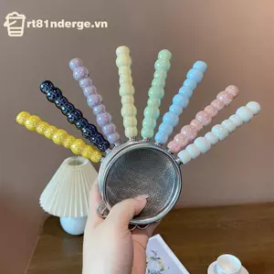 Ge Bộ lọc trà có tay cầm bằng gốm ngọc trai Thép không gỉ Lưới rò rỉ mịn Sàng gia vị Lá trà Bộ lọc cà phê Phụ kiện ấm trà n