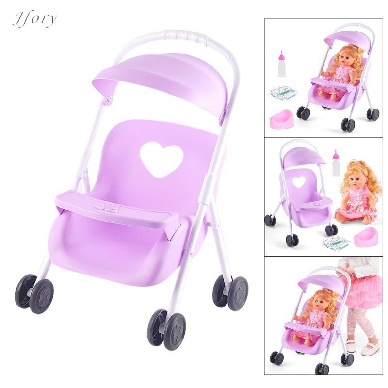 Jfory Trẻ Sơ Sinh Búp Bê Xe Đẩy Đồ Chơi Xe Đẩy Dễ Dàng Gấp Đẩy Xe Đẩy Trẻ Em Nhập Vai Trò Chơi