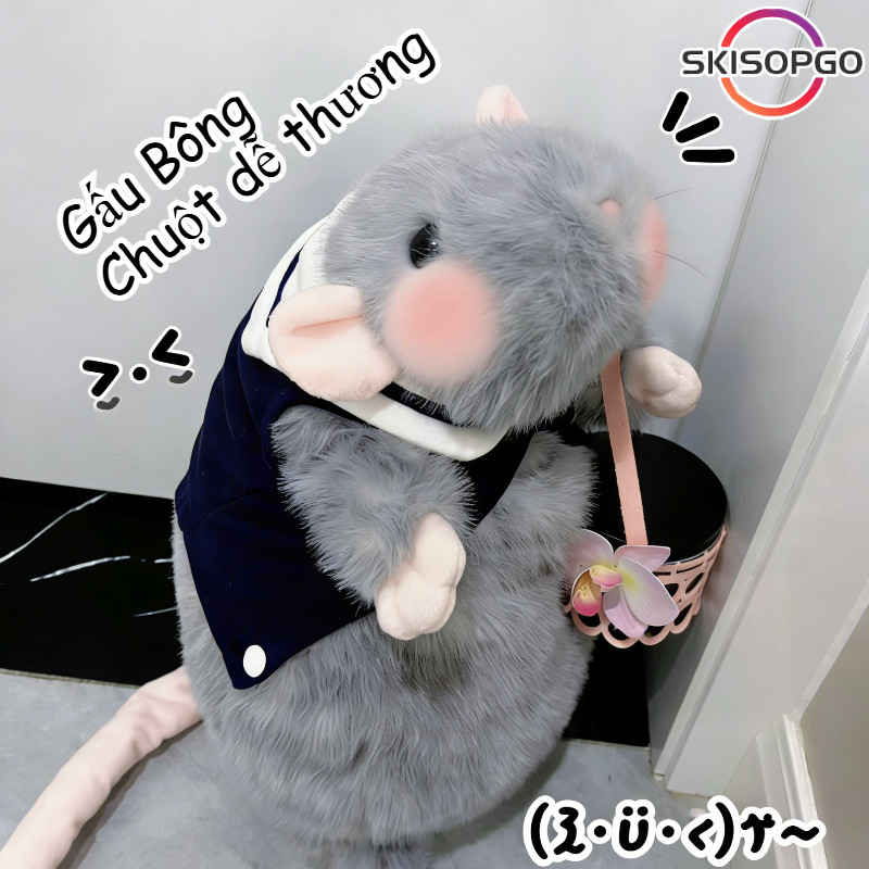 【SKISOPGO】Gấu Bông Chuột dễ thương-55/90cm,Thú nhồi bông hình chuột,quà tặng ngộ nghĩnh,Quà Tặng cho bé gá