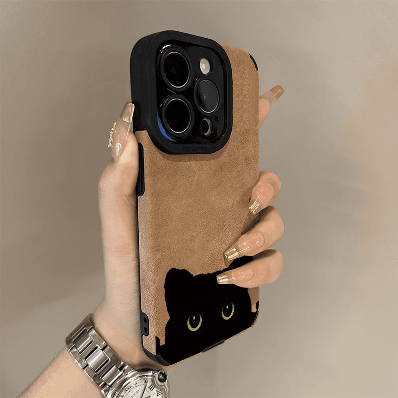 Dây chuyền nhỏ Black Cat phù hợp với vỏ điện thoại 17promax/16 PROMAX, iPhone 15, da lông nhím 14, xốp mềm X