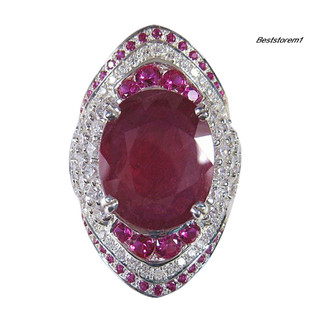 Cửa hàng tốt nhất| Lấp Lánh Kẻ Sọc Giả Đá Ruby Nhẫn Đính Hôn Nữ Món Quà Trang Sức