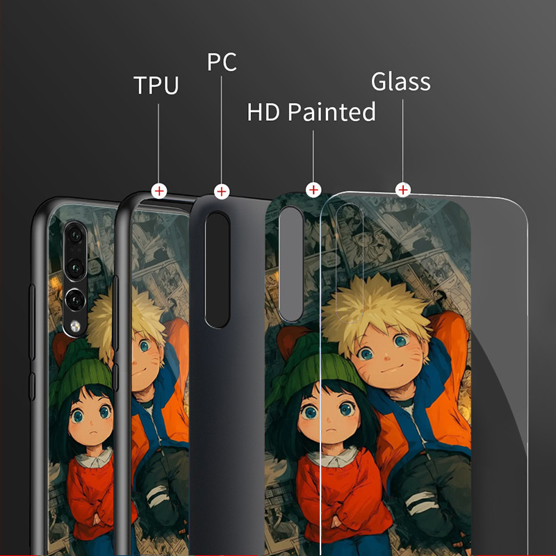 Ốp Điện Thoại Thủy Tinh naruto Và hinata Cho IPhone 16 15 14 13 12 11 Pro XR XS Max Plus Mini X XR 8 7 6s SE2 / 3