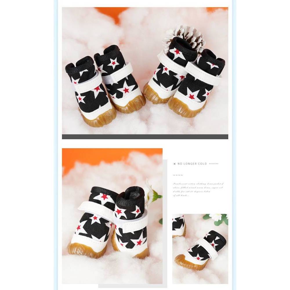 【Ready Stock】 Dog Shoes Winter Thick Cotton Shoes Booties Pet Small Dog Bichon Pomeranian Winter Warm Teddy Shoes Cover JJ0l