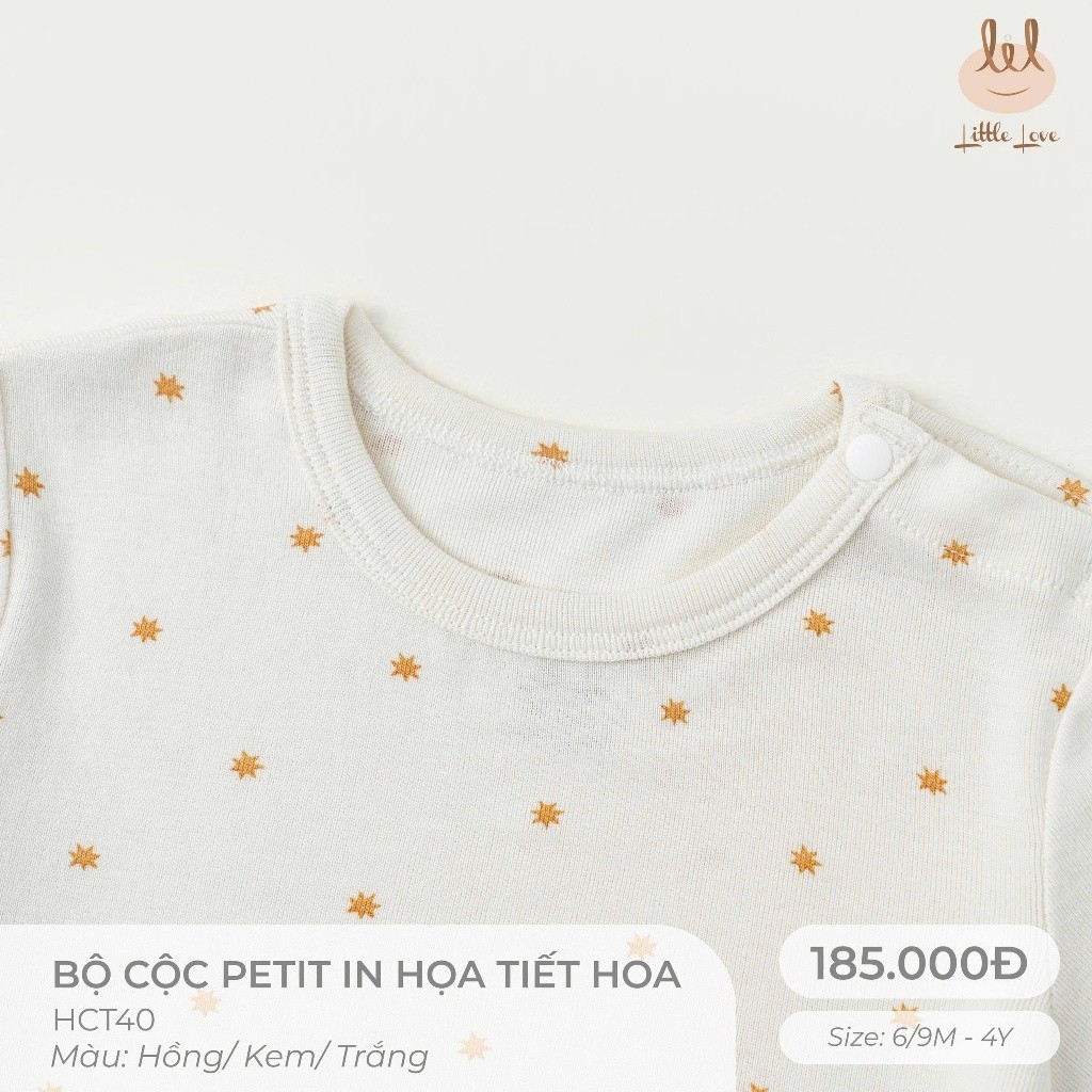 BỘ CỘC  TAY VẢI PETIT HỌA TIẾT [ SIÊU MỀM, MÁT, MỊN CO DÃN VÀ THẤM HÚT TỐT)  SZ 6M -4Y (HCT40)