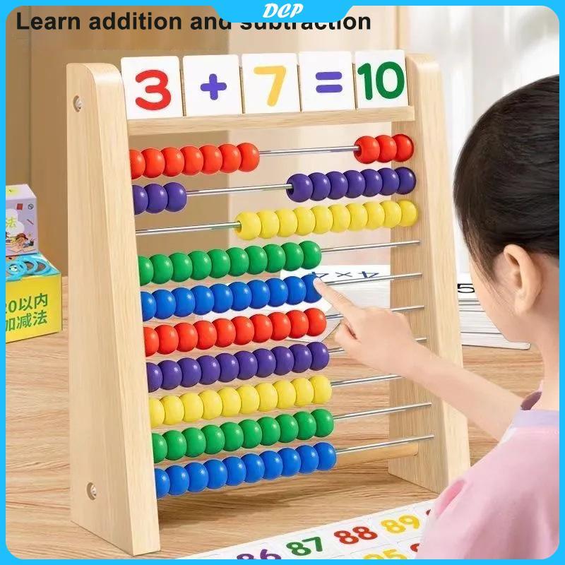 [DCP] gỗ đếm đồ chơi bàn tính Montessori giáo dục toán học đồ chơi trẻ em cầu vồng hoạt động học tập [VN]