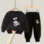 Bộ áo Hoodie và quần chạy bộ nhẹ Kuromi Kids Thiết kế hoạt hình Trang phục thường ngày cho bé gái đi học