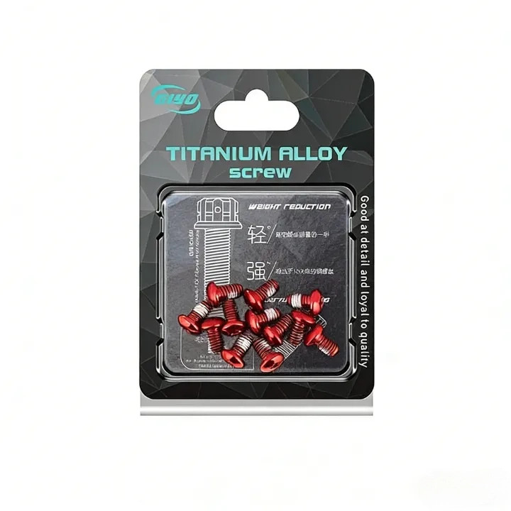GIYO chính hãng 12 ốc M5x10mm, ốc phanh đĩa - Ốc phanh đĩa，bằng thép，Bộ 12 con，Xe đạp leo núi
