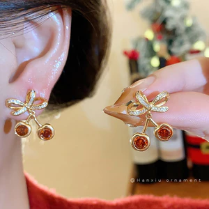 Vintage Bông tai hình giọt nước bạc kim zircon nhựa, thiết kế tinh tế và sang trọng