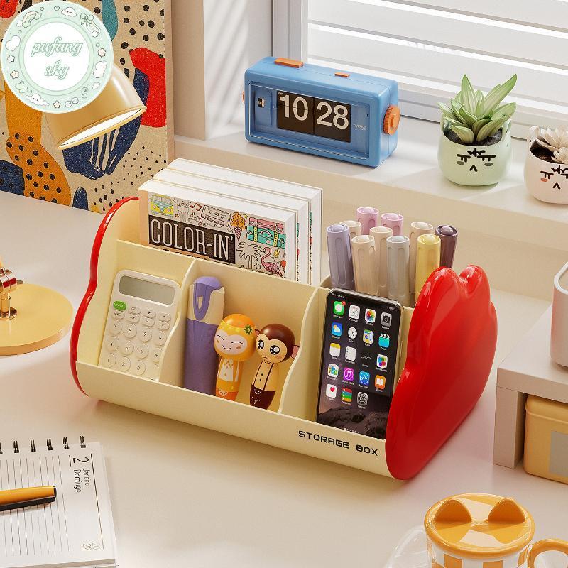 PUSKY Di Động Nhựa Để Bàn Hộp Bảo Quản Bàn Học Sinh Văn Phòng Phẩm Phân Loại Lưu Trữ Ra Trang Điểm Hộp Bảo Quản VN