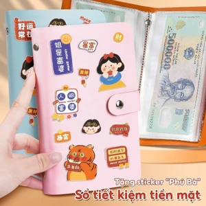 Sổ tiết kiệm đựng tiền cho kế hoạch 100 ngày - Sổ tay A6 màu pastel dịu dàng, kèm bộ sticker trang trí