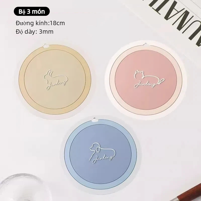 Tấm Lót Bàn PVC Cách Nhiệt 3 Miếng -Chống Bỏng, Dễ Vệ Sinh, Dùng Cho Nhà Bếp Và Bàn Ăn Gia Đình
