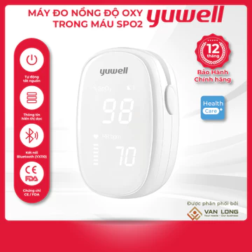 [Kết nối Bluetooth] Máy đo nồng độ oxy trong máu Spo2, Yuwell YX102, YX110