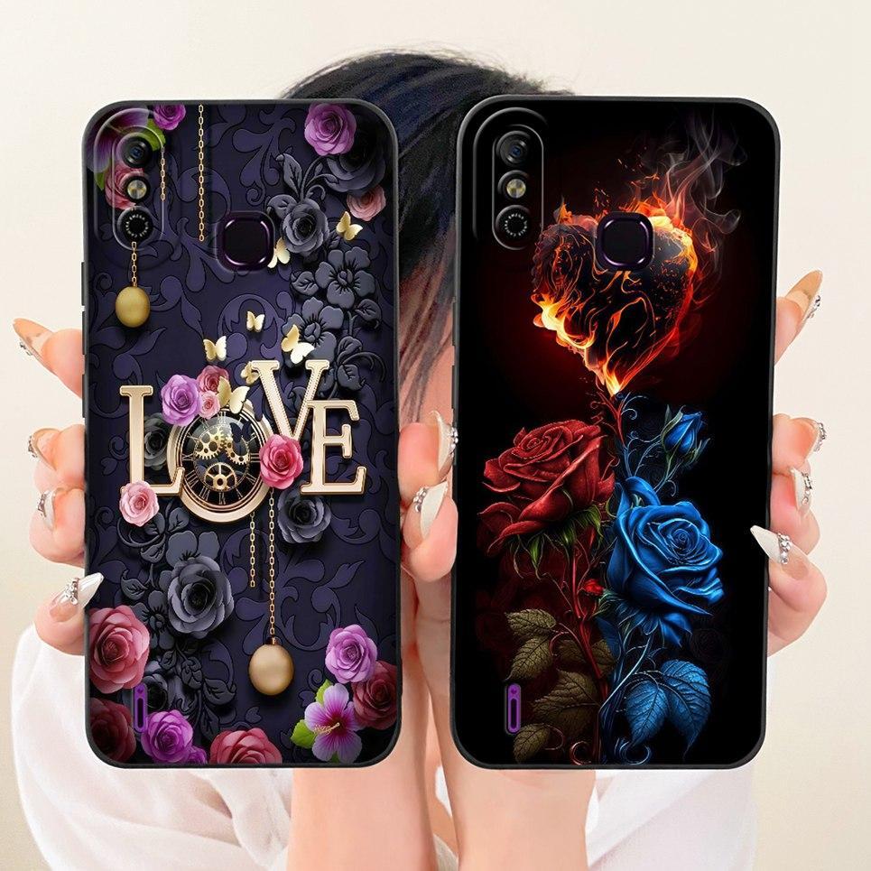 Dành Cho Infinix Smart 4 4c smart4 X653 X653C Ốp lưng Hoa Bướm Nữ Tính Ốp Lưng Silicon Mềm Mờ Vỏ