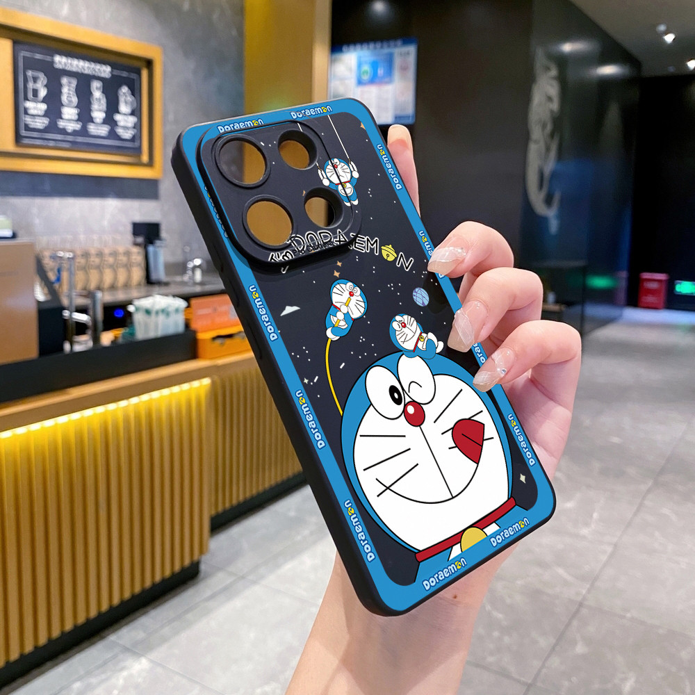 Tương thích với Xiaomi Redmi Note 14 13 12 Pro 5G 12S 14C 13C A3 A4 Smile Doremon Vỏ bảo vệ ống kính