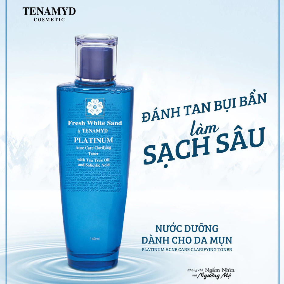 Nước Dưỡng Dành Cho Da Dầu Mụn Tenamyd Platinum Acne Care Clarifying 140ml - Toner Cân Bằng Da