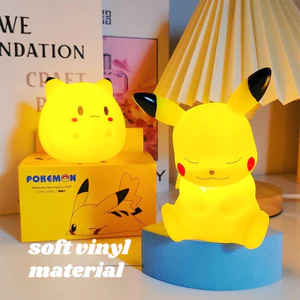 Mới Pokemon Pikachu Đèn Ngủ Anime Dễ Thương Mềm Mại Phòng Ngủ Đầu Giường Đèn LED Trang Trí Phòng Kawaii Dute Trang Trí Bàn Làm Việc