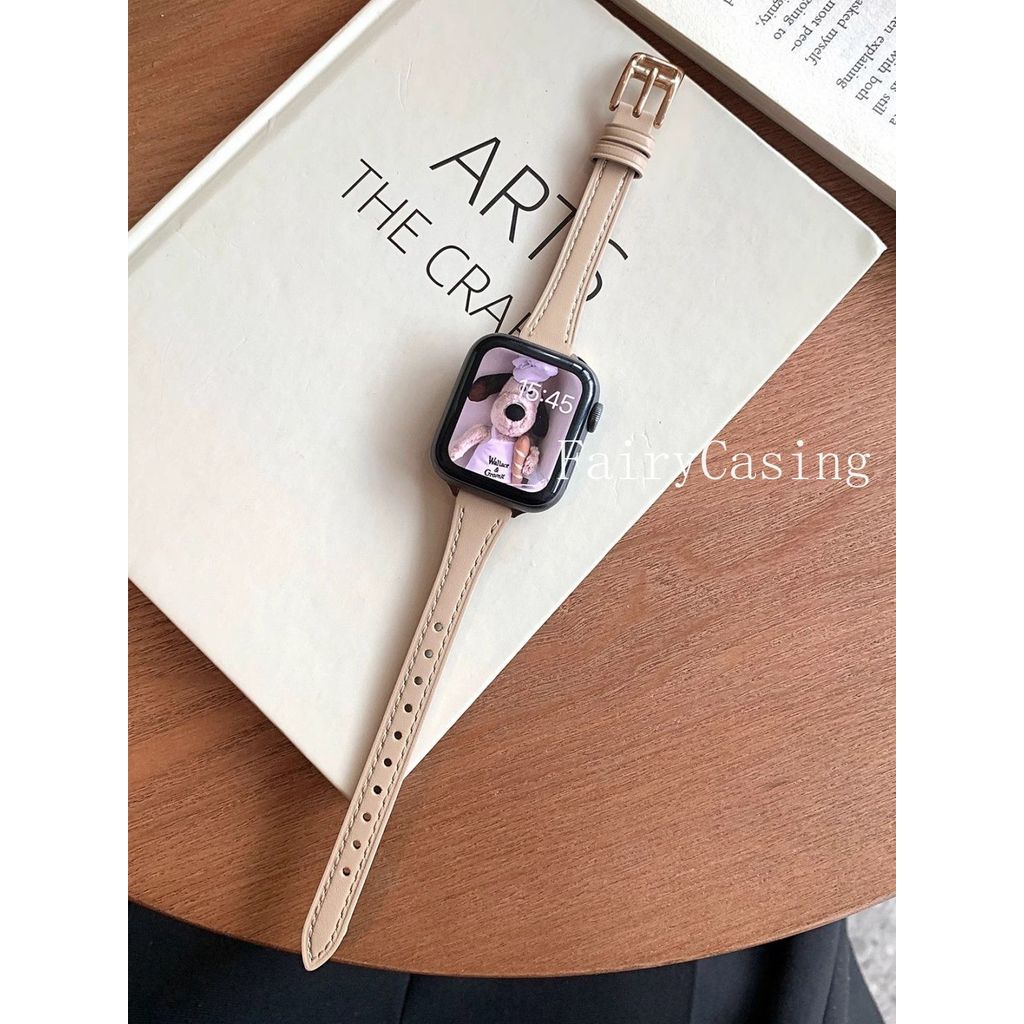Dây đeo cổ điển bằng da mỏng cho Apple Watch Series 11 10 9 8 7 SE 6 5 4 Ultra3 2 cho IWatch 42mm 46mm 38 40 41 44 45 49mm Band