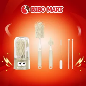 Bộ 5 Món Cọ Rửa Bình Sữa, Núm Ti Nimo Silicone Làm Sạch Toàn Diện, Chất Liệu Cao Cấp- BiboMart