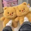Mùa Đông Gấu Bơ Dễ Thương Ấm Áp Lông Giày Gót Nhà Trong Nhà Đế Dày Chống Trơn Trượt Có Thể Mặc Bên Ngoài Dép Cotton