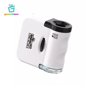 Kính hiển vi Mini gamchiano 60x Kính hiển vi di động nhẹ dành cho trẻ em dành cho người lớn Học sinh