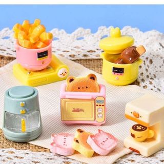 Mini Thiết Bị Nhà Bếp Bộ Đồ Ăn Mô Phỏng Thu Nhỏ Máy Cà Phê Lò Nướng Trẻ Em Chơi Nhà Đồ Chơi Phản Diện Đồ Dùng Nhà Bếp Quốc Gia