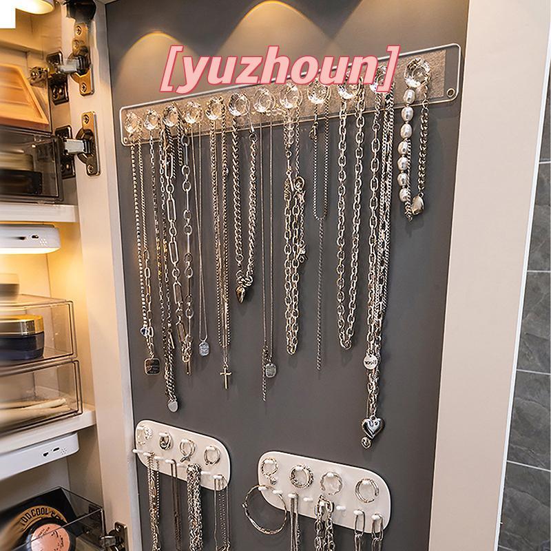 [yuzhoun] 7 / 12Hooks Acrylic Trong Suốt Jewerly Lưu Trữ Ra Cho Bông Tai Nelace Móc Treo Giá Đỡ Treo Tường Hiển Thị Đứng Sắp Xếp