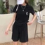 Quần Short Tay Ngắn Chiba Phù Hợp Với Nữ Ice Silk Có Thể Mặc Bên Ngoài Bộ Đồ Ngủ Hai Mảnh Thời Trang Xếp Ly Thêu Loungewear