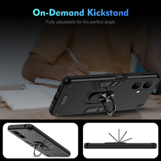Dành Cho Tecno Spark Go 2 Ốp điện thoại Thiết Kế Chiến Binh Lưng Cứng Có Giá Đỡ Nhẫn Chống Sốc Mềm TPU Nâng Cạnh Mỏng Bao