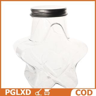 Hình ngôi sao nhựa lưu trữ Jar miệng rộng tái sử dụng thực phẩm Cookie container với nắp