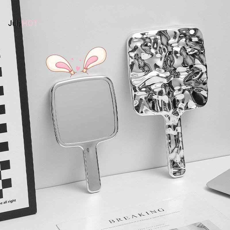 JULYHOT Hình Dạng Lỏng Gương Vuông Mini Cầm Tay Để Bàn Mỹ Phẩm Di Động Gương Trang Điểm Du Lịch Phong Cách Retro Gương Làm Đẹp Cho Túi Xách Massivedeals