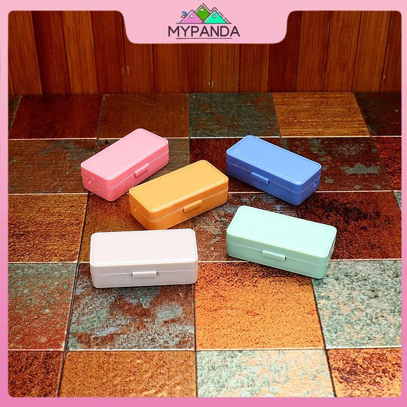 MYPANDA 1 Mảnh Mô Phỏng Cảnh Hộp Bút Chì Mô Hình Nhà Búp Bê Thu Nhỏ Hộp Đựng Bút Chì Hai Lớp Giả Vờ Đồ Chơi Hộp Văn Phòng Phẩm Mini.
