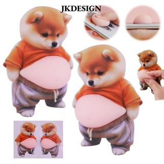 Nhãn dán JKDESIGN Shiba Inu, Nhãn dán có thể bóp được, Miếng dán bụng chó Shiba Inu mũm mĩm Silicone tự dính để ủng hộ bữa tiệc