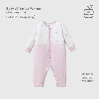 La Pomme SS26.T2.3 Set sơ sinh nhiếp ảnh gia nhí màu trắng hồng NB-3m