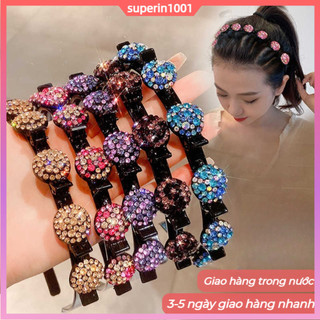 Băng đô nữ nhiều màu với kim cương giả, sáng bóng giúp giảm tiếng ồn và giữ tóc gọn gàng