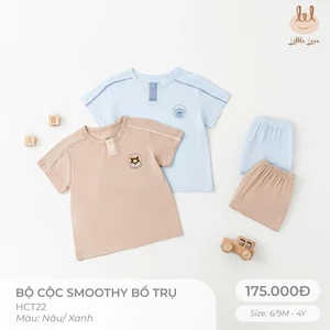 BỘ CỘC TAY VẢI SỢI TRE BỔ TRỤ [ SIÊU MỀM, MÁT, MỊN CO DÃN VÀ THẤM HÚT TỐT] SZ 6/9M - 4Y (HCT22)