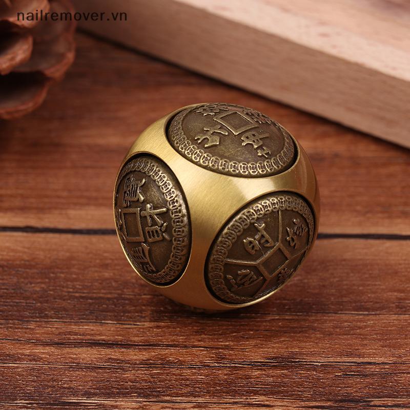 [NR] Sáu mặt Bốn phước lành Lu Money Fidget Spinner Đồng thau Giảm căng thẳng Khối đàn áp Bóng Fidget Đồ chơi thủ công MỚI