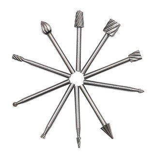 10 CHIẾC HSS Rotary Burr Set để khắc gỗ, Mũi phay cacbua vonfram để khắc và điêu khắc