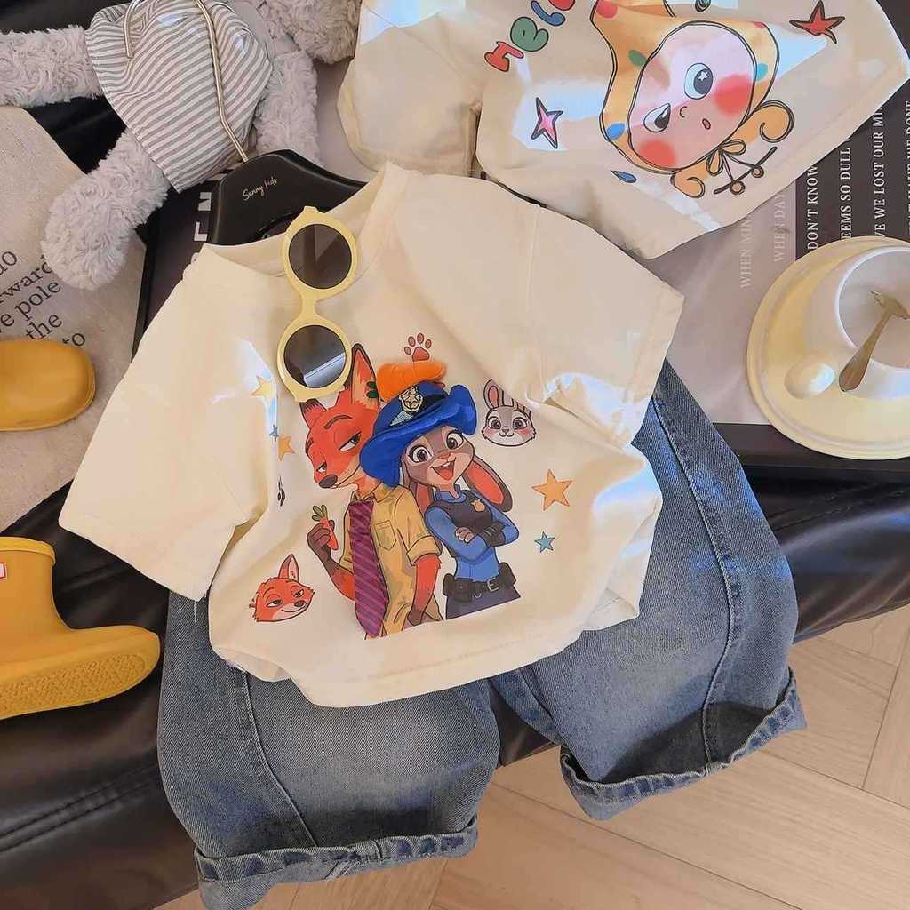 BS1 Trẻ Em Hợp Thời Trang 3D Búp Bê Áo Thun Cotton Mùa Hè Bé Trai Bé Gái Tay Ngắn SB1