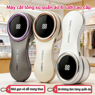 【BabyJoy】Máy cắt lông xù quần áo 6 lưỡi cao cấp,Có màn hình hiển thị công suất,làm sạch xơ vải hiệu quả không hỏng áo