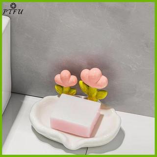 PTFU Sáng Tạo Hộp Xà Phòng Thoát Nước Chống Trơn Trượt Đĩa Phụ Kiện Phòng Tắm Biển Trắng Dùng Cho Tắm Gia Đình Mới
