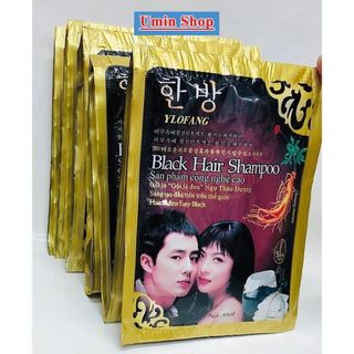 Combo 10 Gói Dầu Gội Nhuộm Đen Tóc Black Hair Shampoo Hàn Quốc - không mùi hôi, không bám da đầu và không gây hại cho da