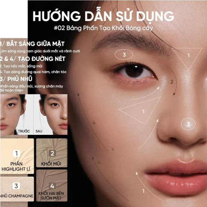 Bảng Phấn Tạo Khối JUDYDOLL - Tạo hình khuôn mặt hoàn hảo, sắc nét tự nhiên