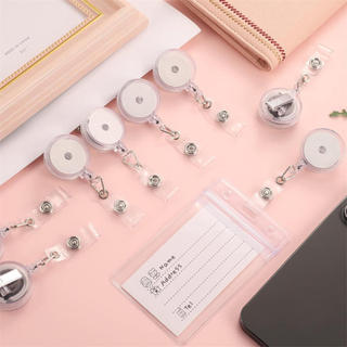Cuộn Huy Hiệu Không Độc Hại Xoay Nhẹ Cá Sấu Kẹp Trong Suốt Có Thể Thu Vào Trong Suốt Huy Hiệu Cho Trường Học Sinh Văn Phòng