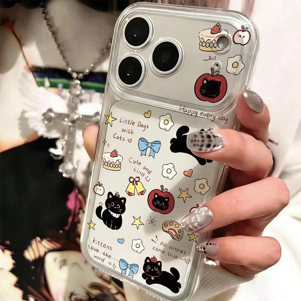 Black Cat Tráng miệng Đảng cho 16 trường hợp iPhone 17Air Space Case 14 13 11Pro