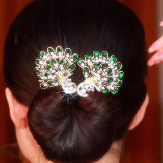 ✪Cảm Thấy Retro Con Công Kẹp Tóc Nữ Đầu Lưng Bud Đầu Tóc Lười Bóng Đầu Xoắn Kẹp Mũ Đội Đầu NSBX