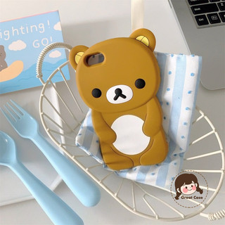 Ốp Điện Thoại Silicon 3D Rilakkuma Hoạt Hình Cho iPhone 17 16 15 14 Plus 13 12 11 Pro Max SE3 SE2 SE1 8 7 6S 5 5S 4 4S 2022 2020 2016 + Vỏ Sang Trọng Gấu Dễ Thương Mềm Chống Rơi Vỏ